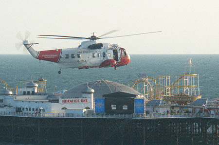 Helicopter over Brighton Pier