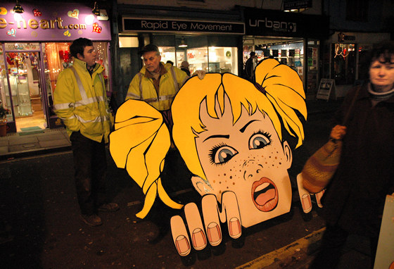 Sign at night, Brighton