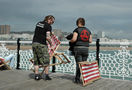 Preparing deckchairs, Brighton Pier