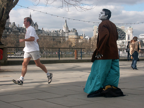 Human statue, London
