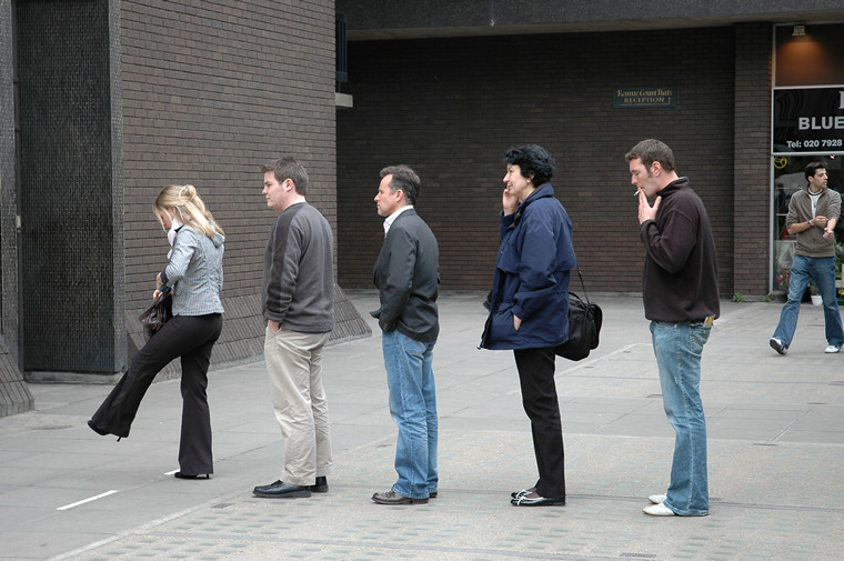 Cashpoint queue, London