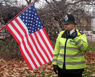 Police and flag I